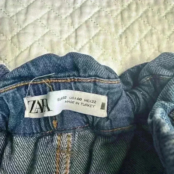 Zara Women's Jeans US 00 Blue 100% Cotton Mom - Picture 6 of 10